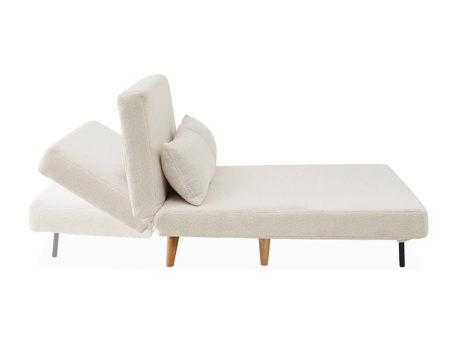 Sofá cama en borreguito de 2 plazas crema