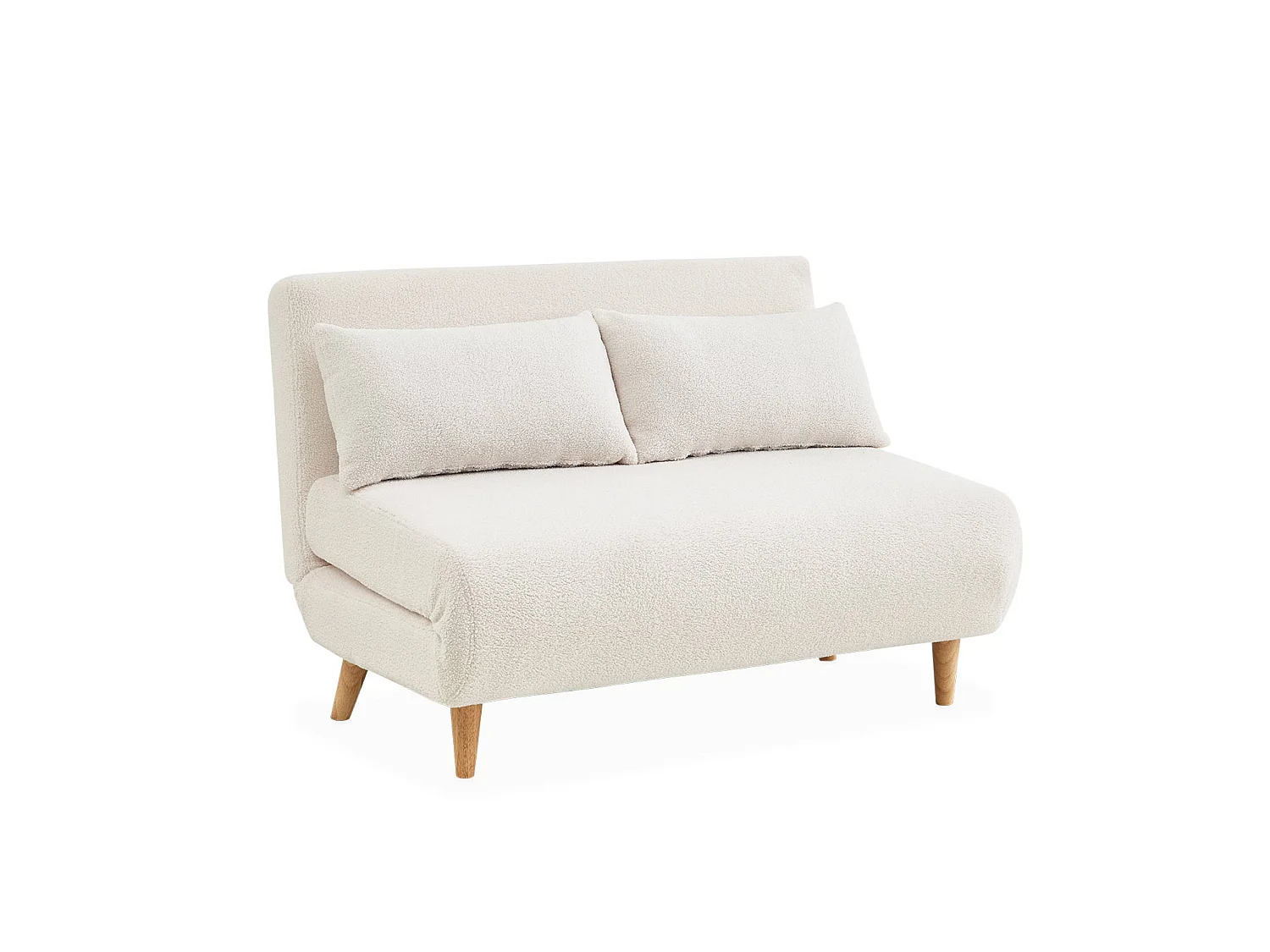 Sofá cama de borreguito, 2 plazas crema