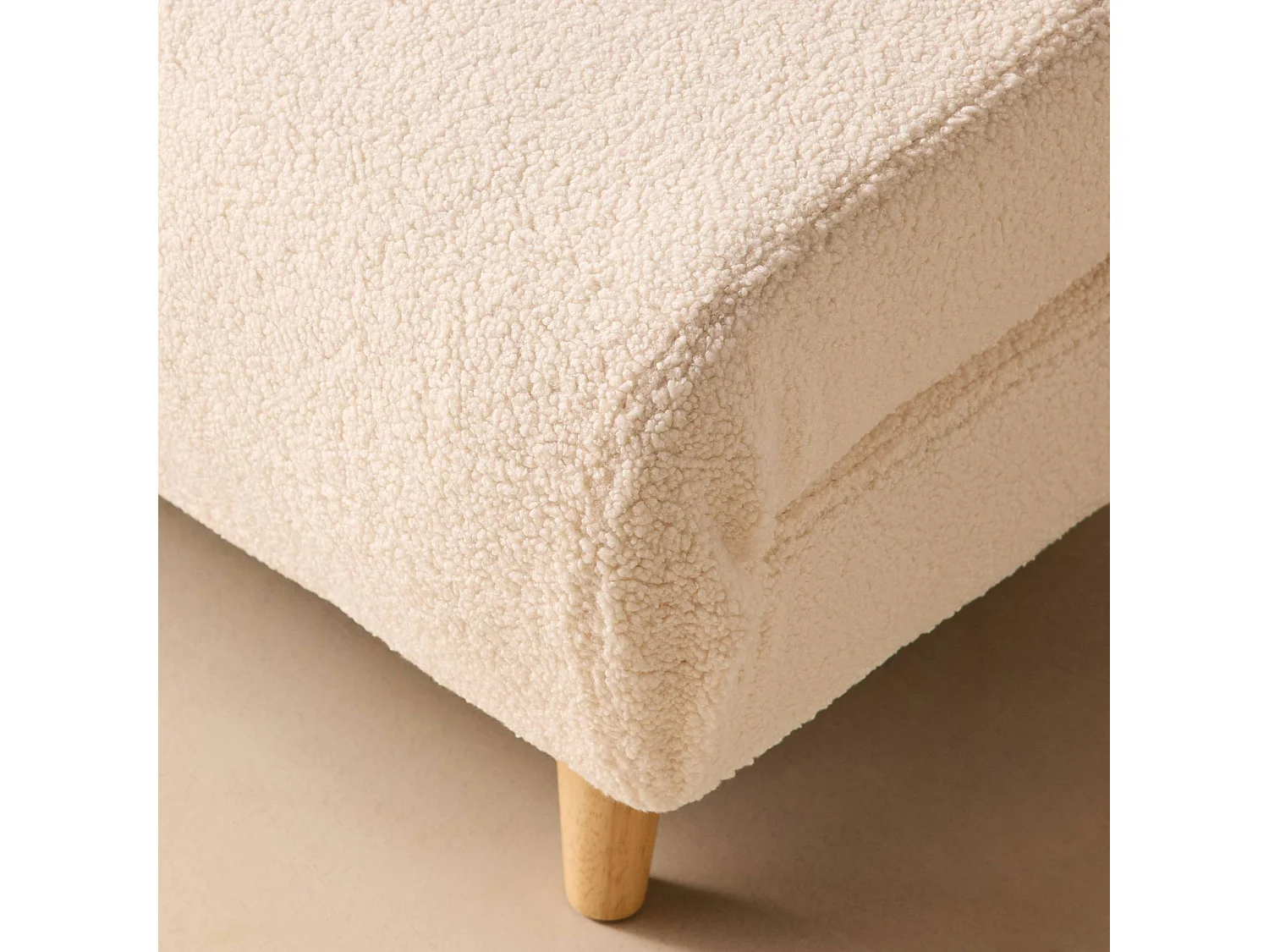 Sofá cama de borreguito, 2 plazas crema