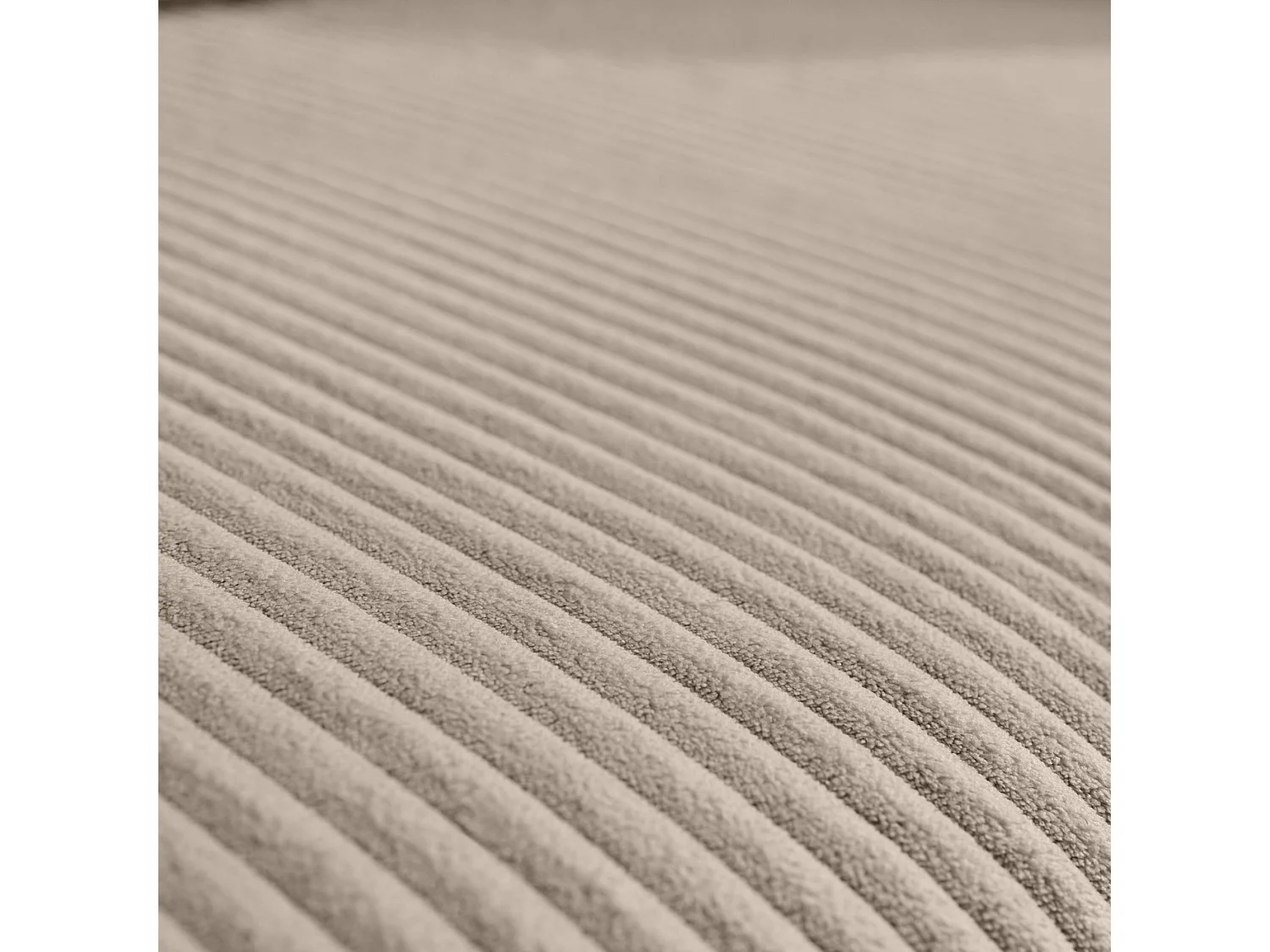 Canapé d'angle convertible réversible 3 places velours côtelé taupe avec coffre de rangement - Almo