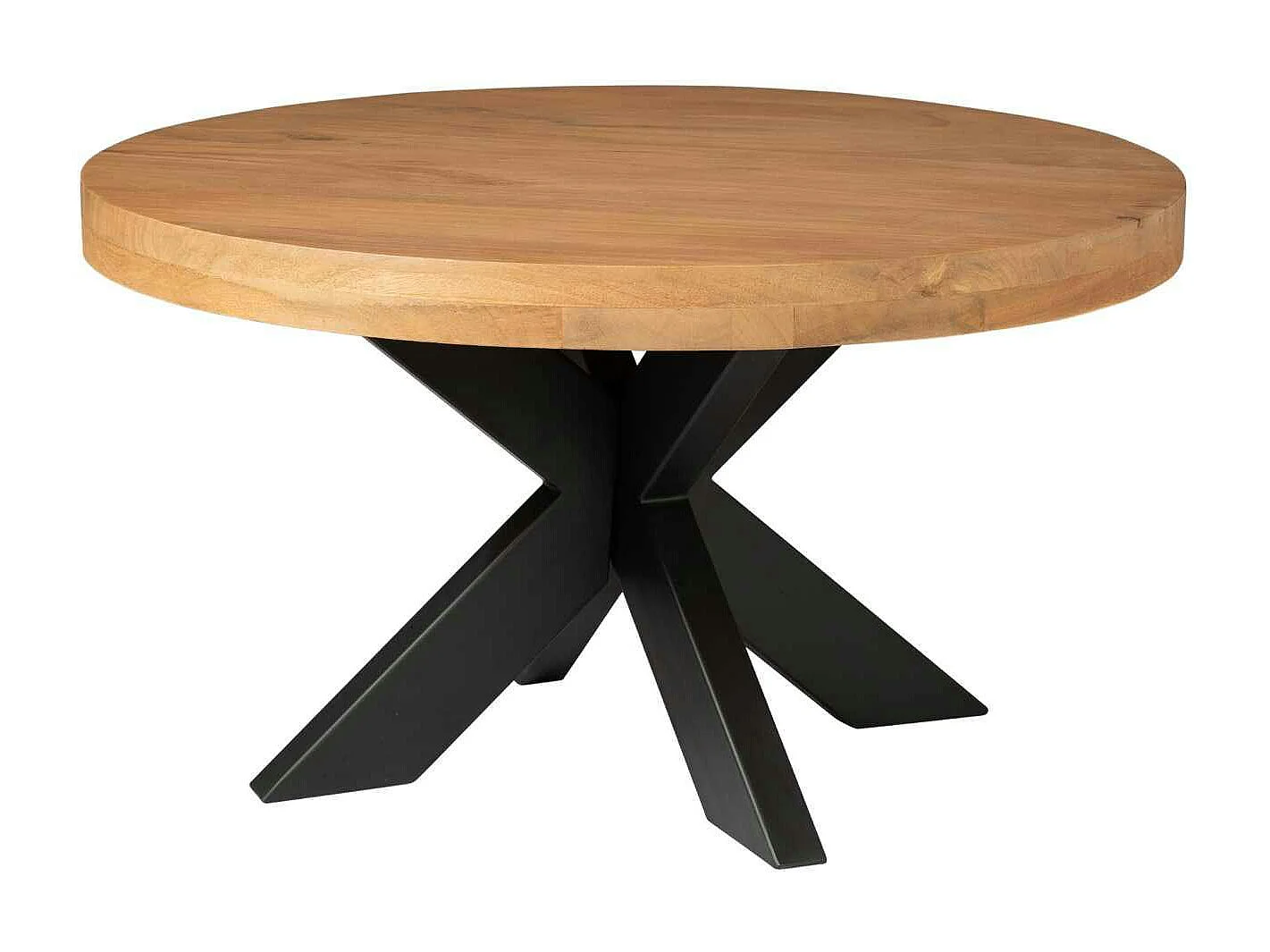 Table basse ronde en bois clair Ø80 cm RIVANO