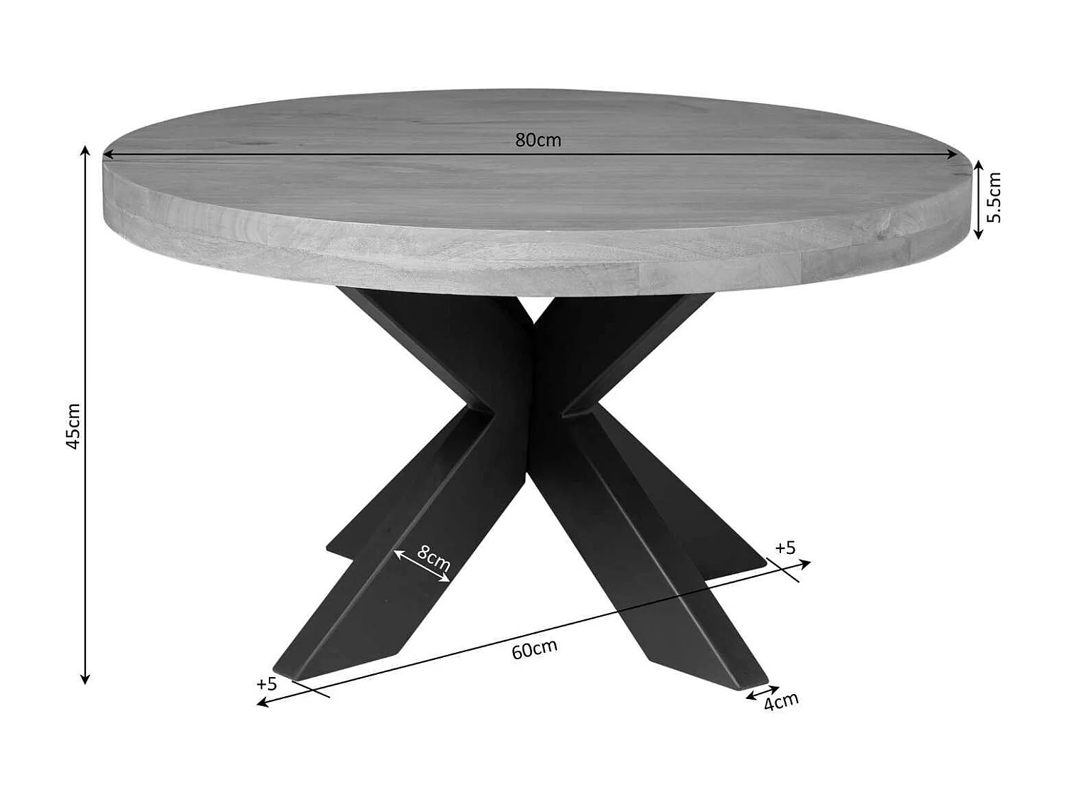 Table basse ronde en bois clair Ø80 cm RIVANO