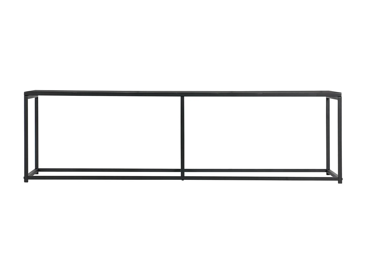 Meuble TV en métal noir 140x40x40cm - barre de renfort