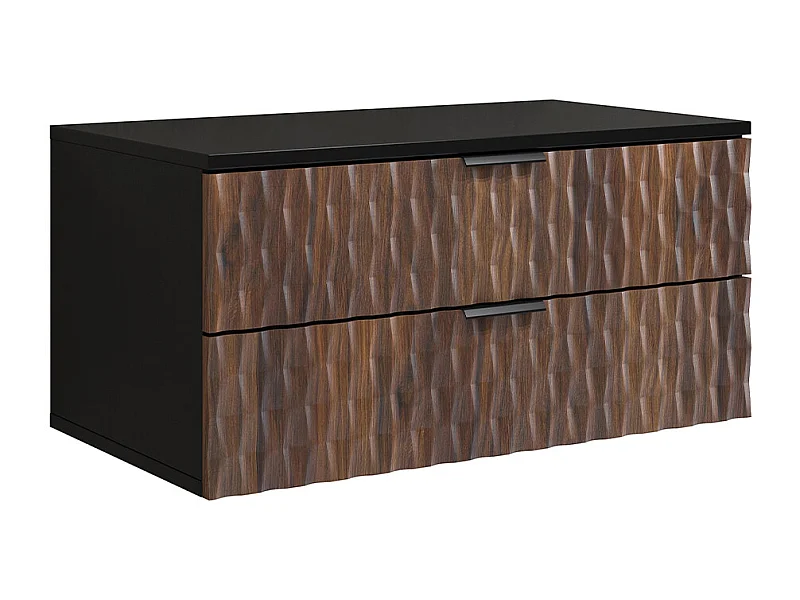 Meuble sous-vasque 80cm plan de toilette Nevia Bois et Noir