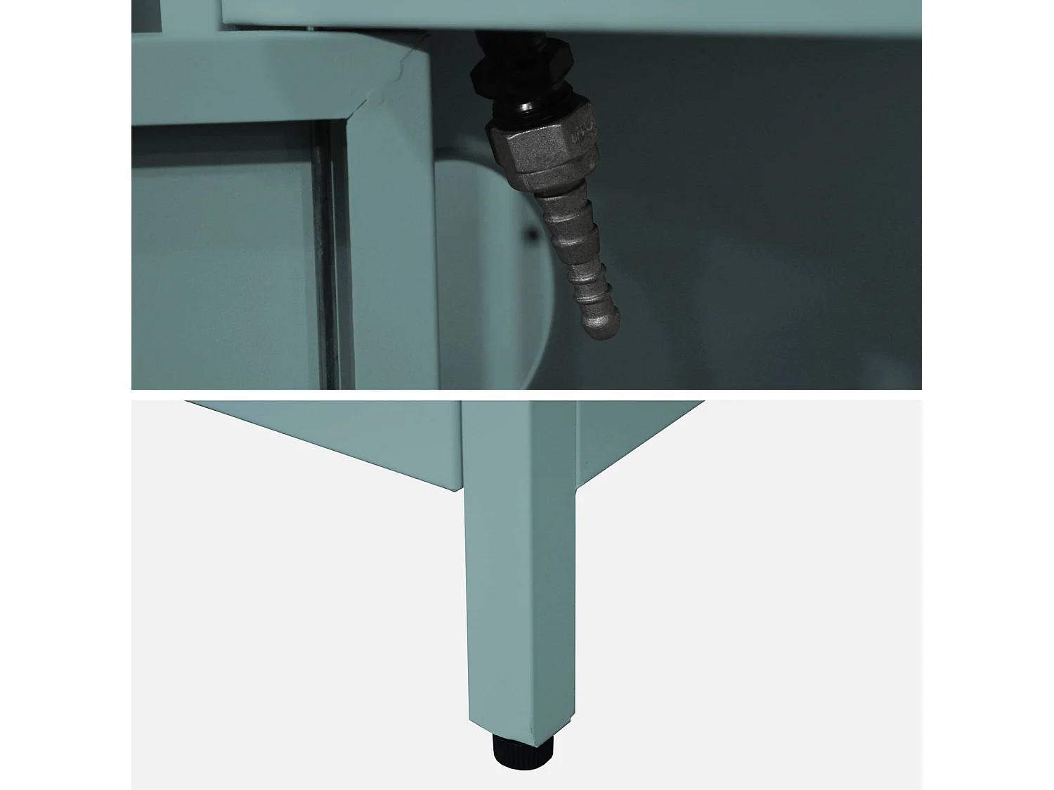 Barbecue gaz 3 brûleurs. bleu gris. 3 portes et 2 espaces de rangement