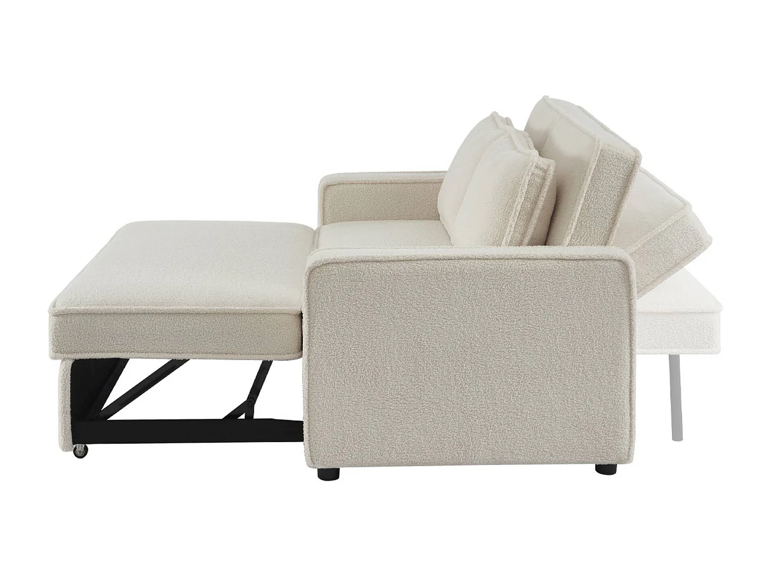 Sofá cama borreguito de 3 plazas crema