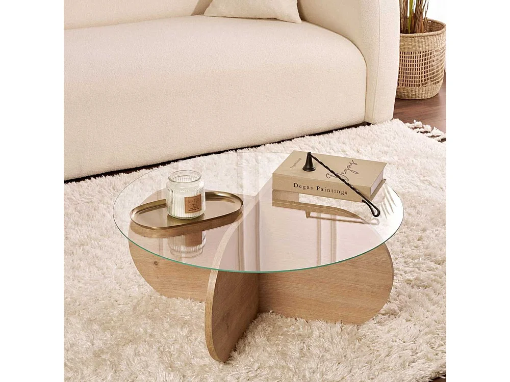 Table basse ronde en verre Aeris
