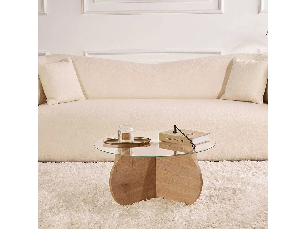 Table basse ronde en verre Aeris