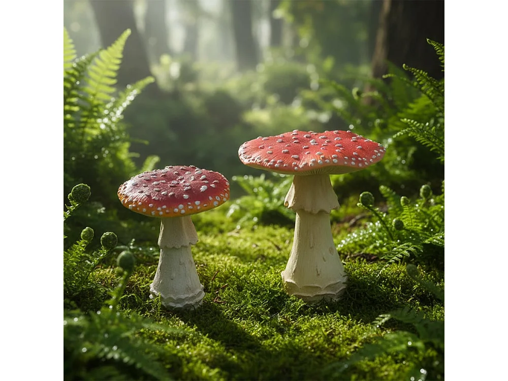 Champignon amanite tue-mouche en résine Forest 15 x 15 x 18 cm