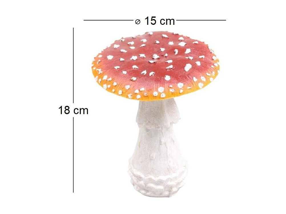 Champignon amanite tue-mouche en résine Forest 15 x 15 x 18 cm