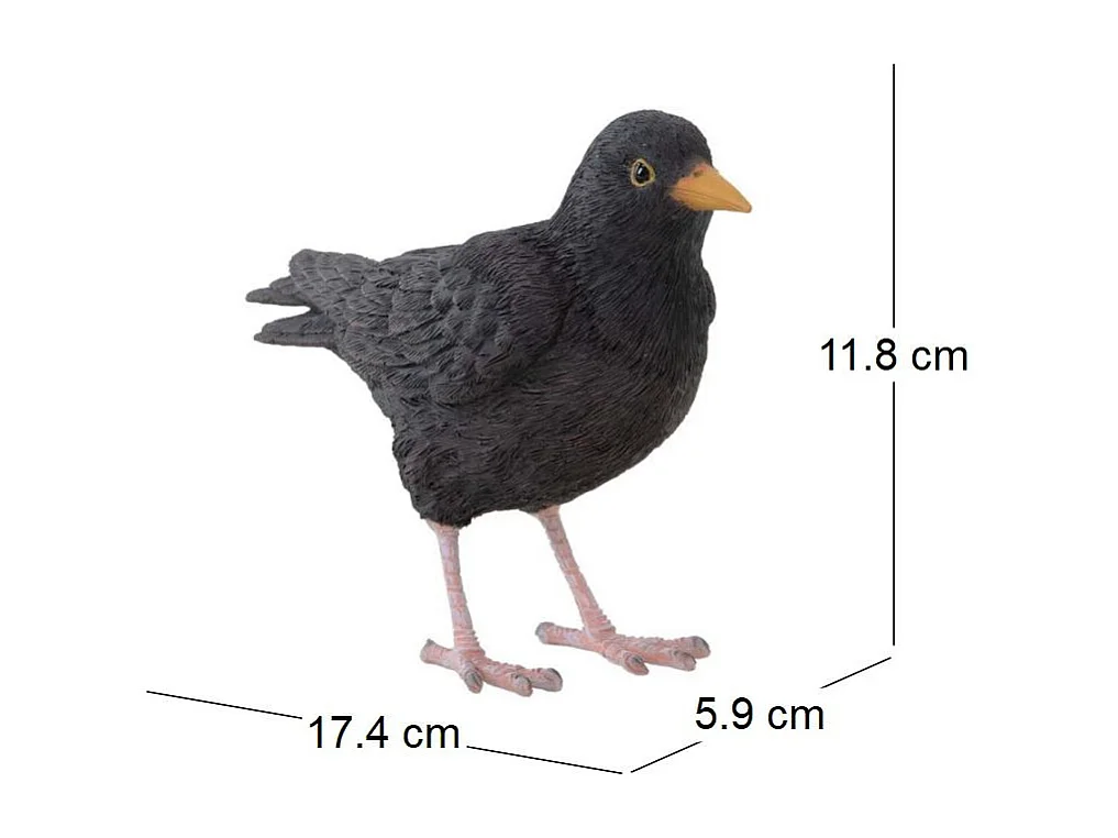 Oiseau décoratif extérieur en polyrésine Merle