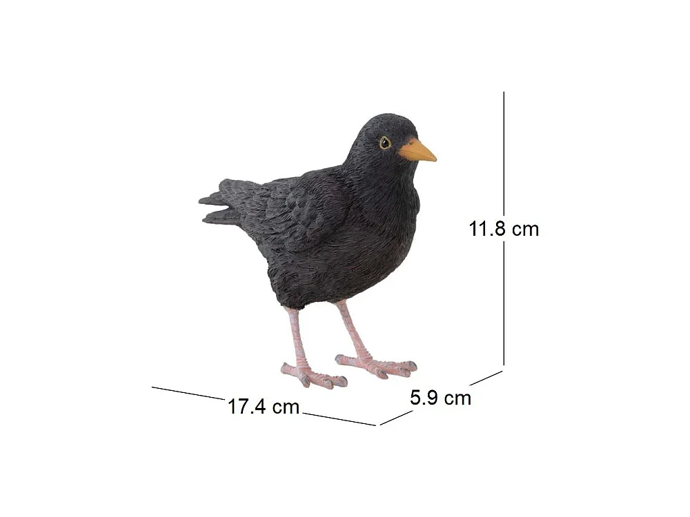 Outdoor Deko-Vogel aus Polyresin Amsel