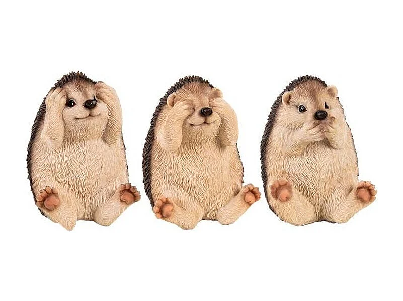 Hérissons expressifs en résine (Lot de 3)