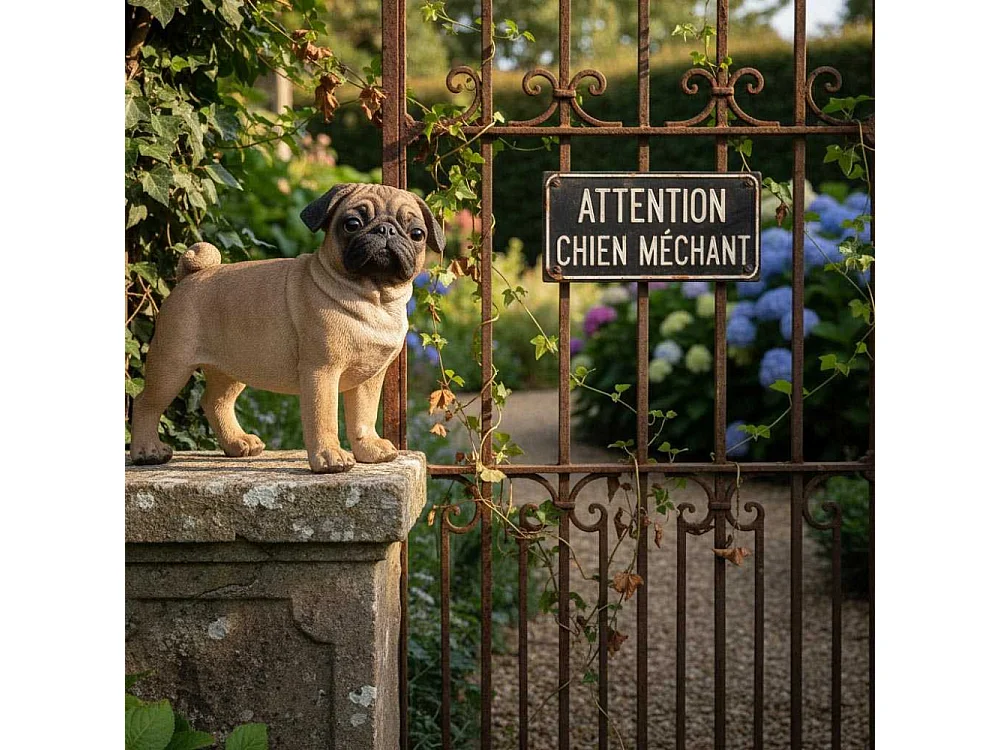 Carlin debout en résine 33 cm