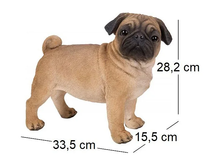 Carlin debout en résine 33 cm