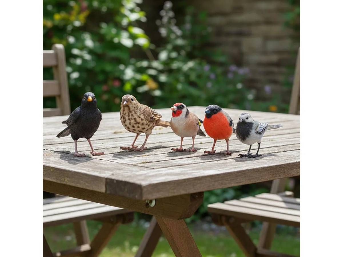 Oiseau décoratif extérieur en polyrésine Grive musicienne