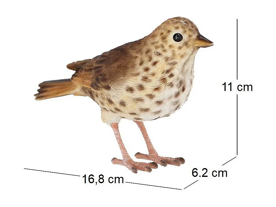 Oiseau décoratif extérieur en polyrésine Grive musicienne