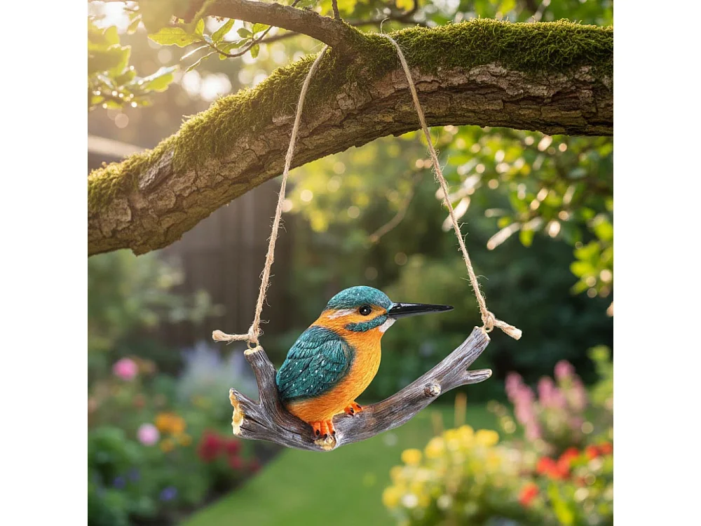 Martin-pecheur sur une branche à suspendre