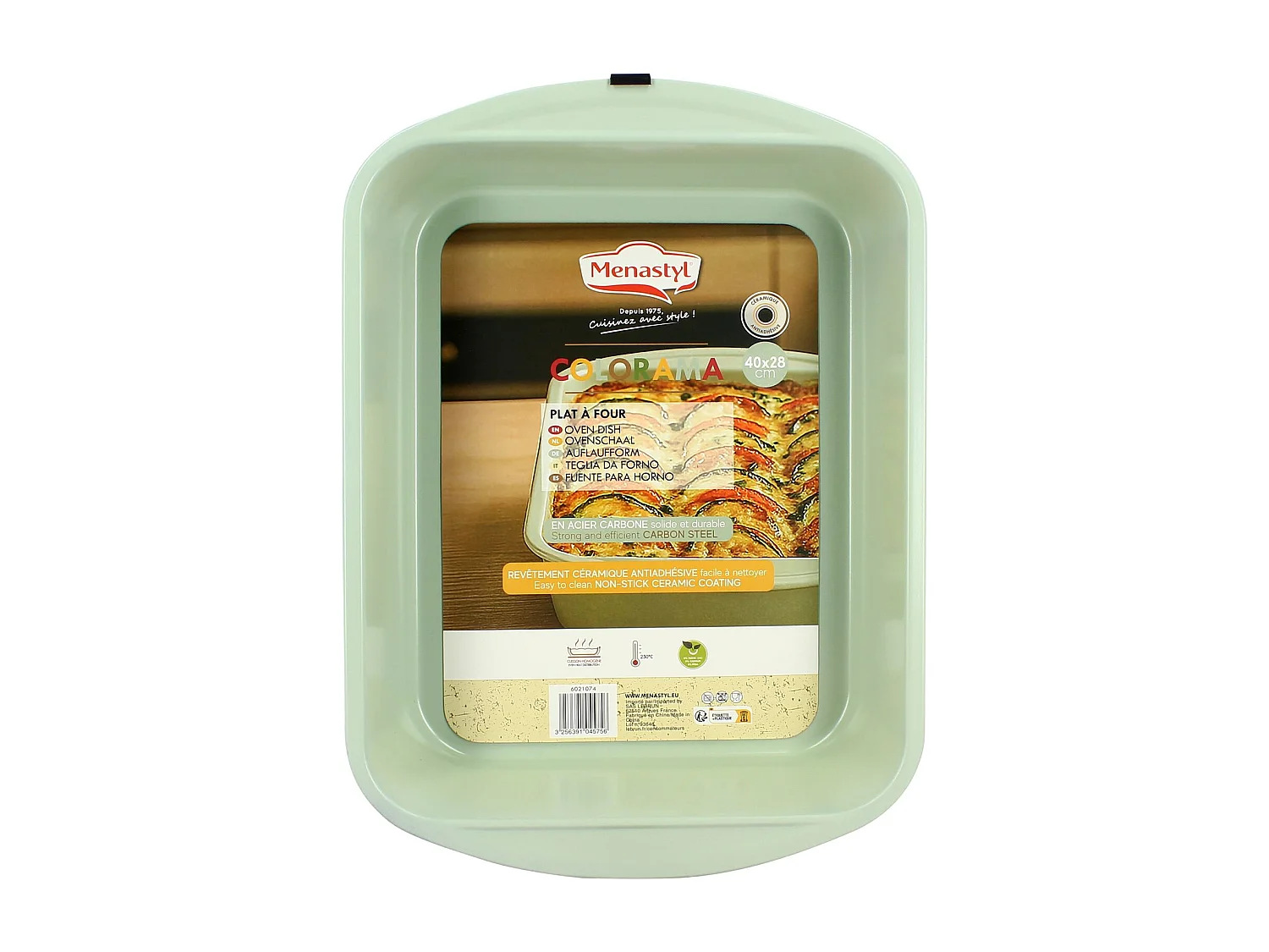 Menastyl - Plat A Four Colorama 40x28cm En Acier Carbone Celadon