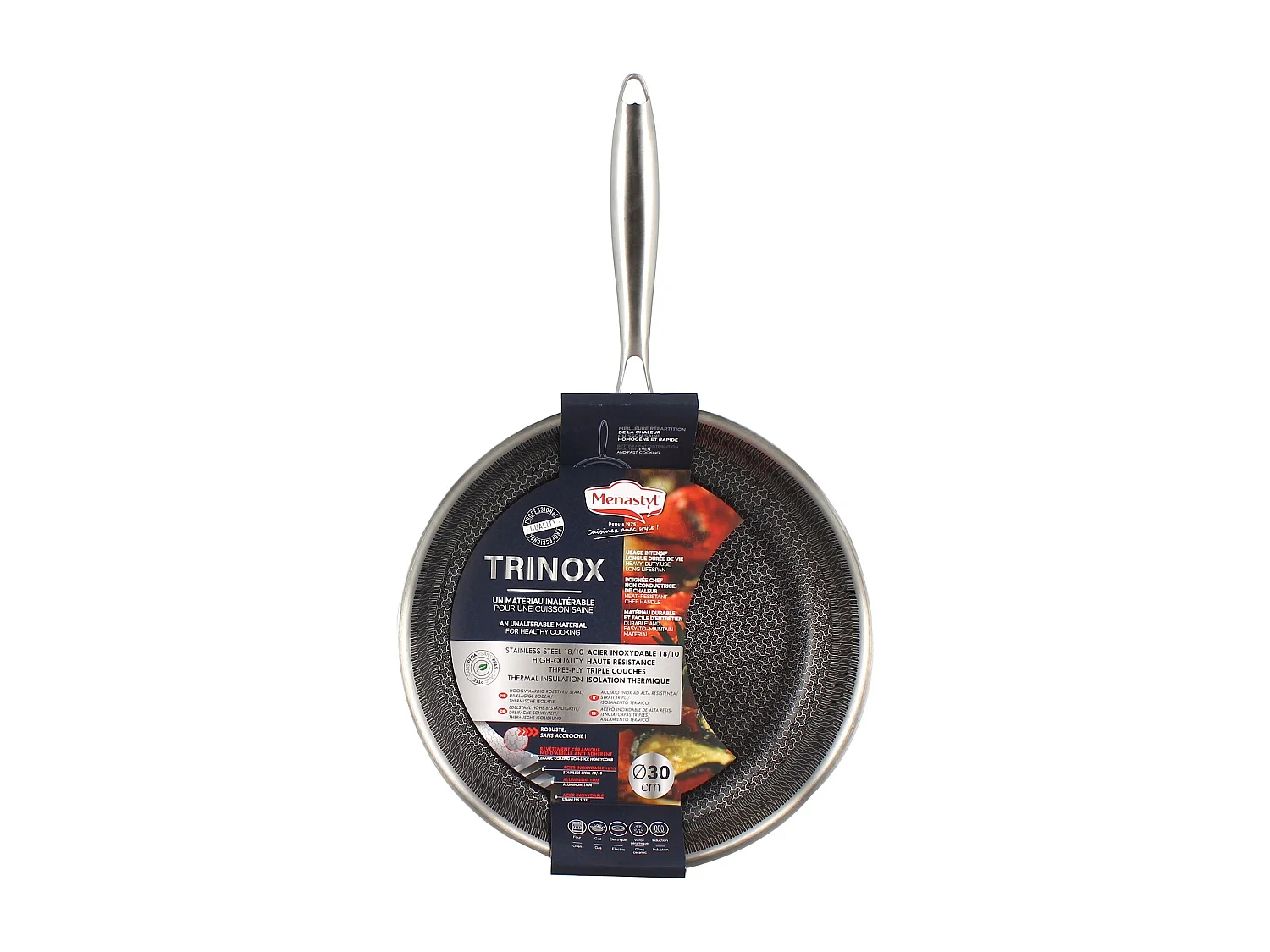 Menastyl - Poele Trinox Revetu 30cm En Acier Inoxydable