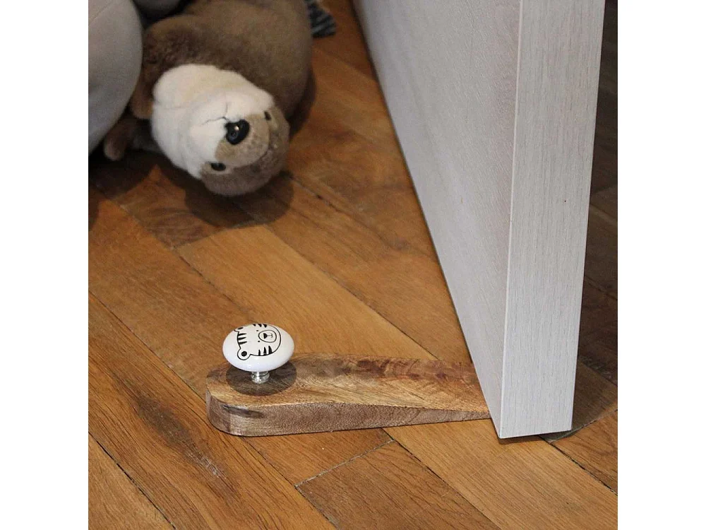 Bloc porte en bois de manguier Animaux Chat