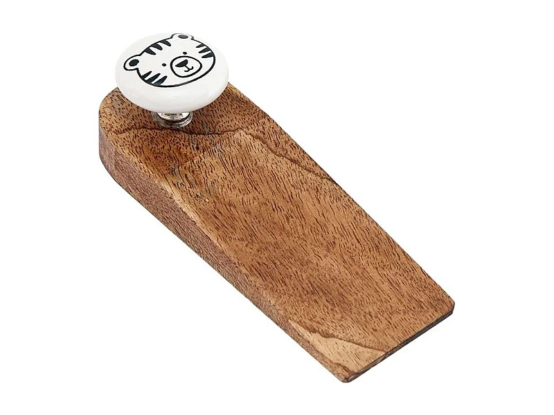 Bloc porte en bois de manguier Animaux Chat