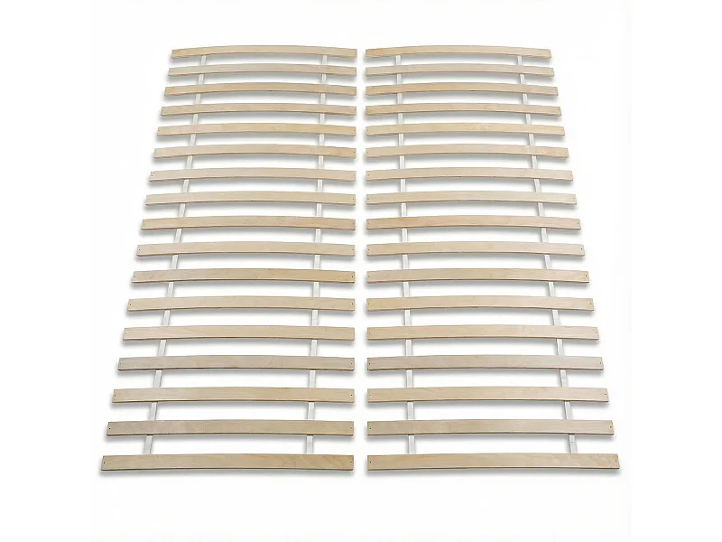 Sommier 180 x 200 cm PASIA en bois massif sans cadre, Sommier à lattes pré-percées pour lit double, vis fournies