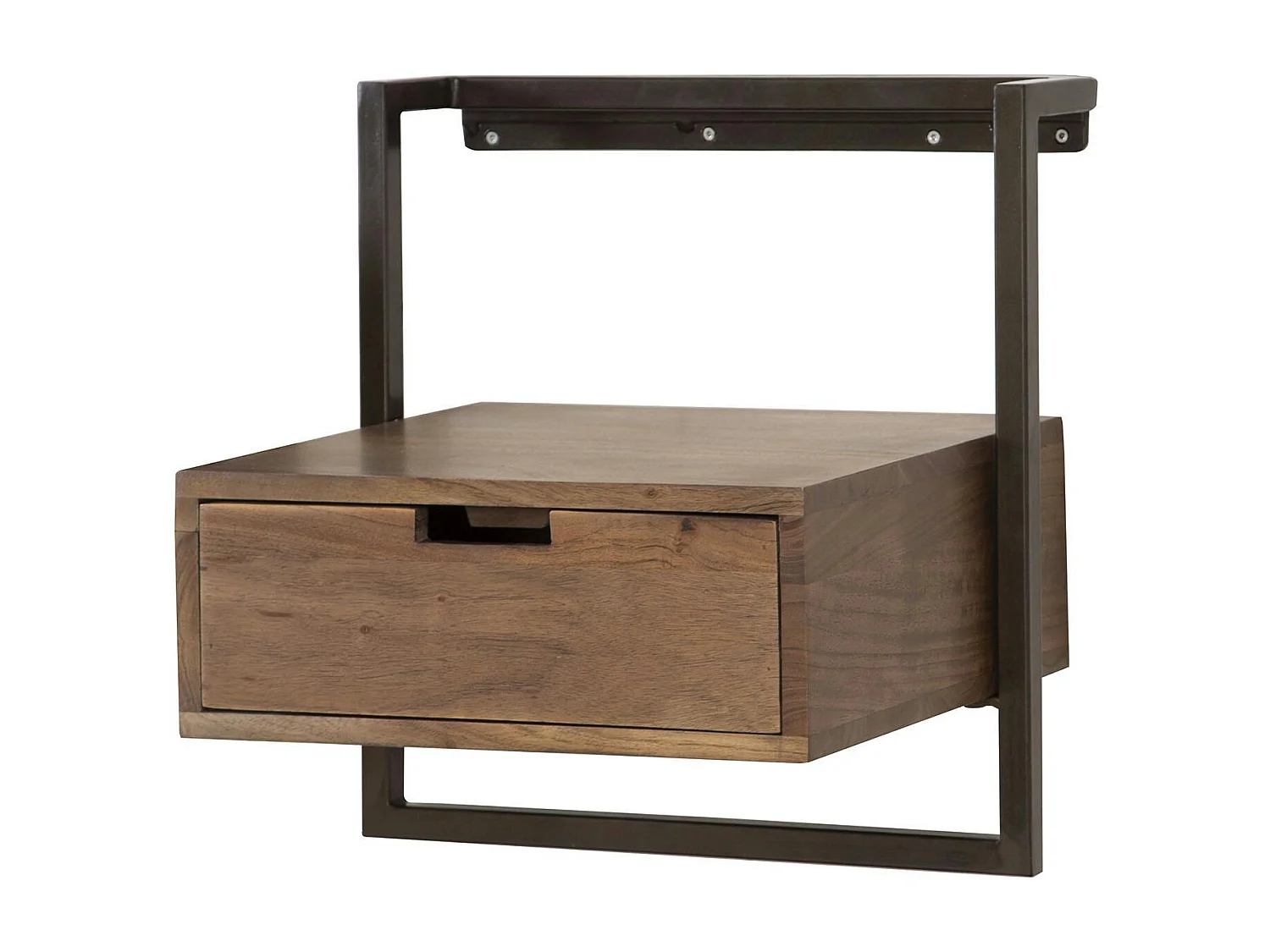 Table de chevet suspendue bois brun 1 tiroir NAKO