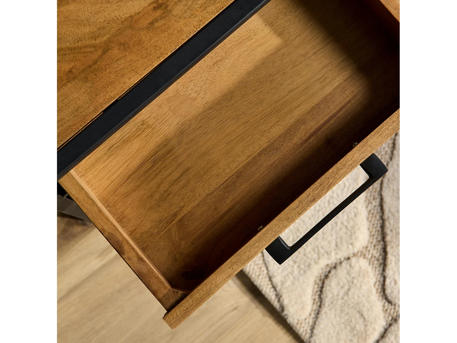 Table de chevet bois clair 2 tiroirs RIVANO