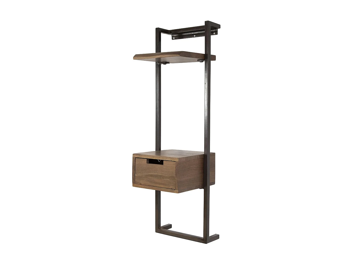 Table de chevet murale haute en bois d’acacia brun NAKO