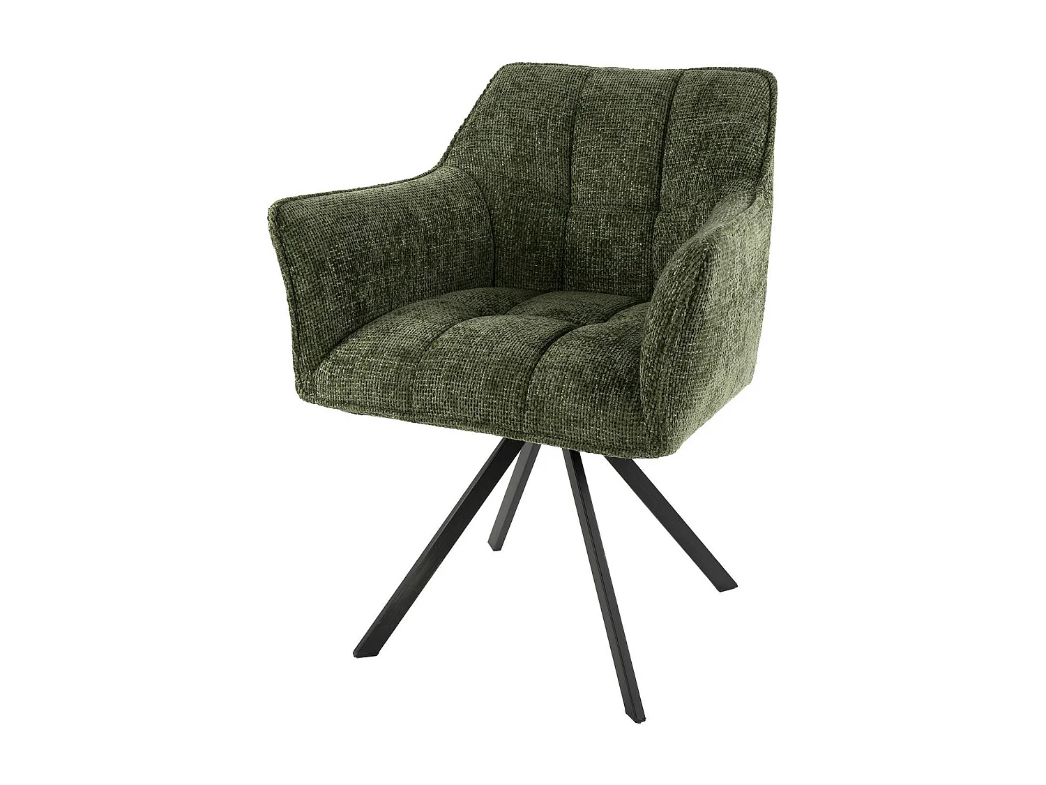 Fauteuil de table pivotant vert chiné (lot de 2) MELBOURNE