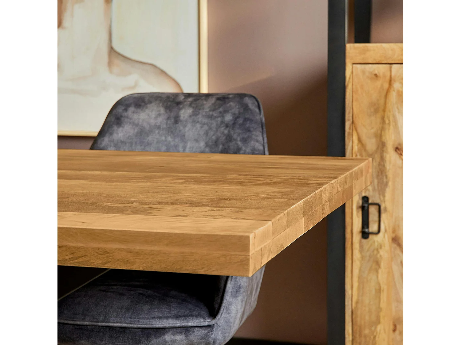 Table à manger bois clair pied central 200 cm RIVANO