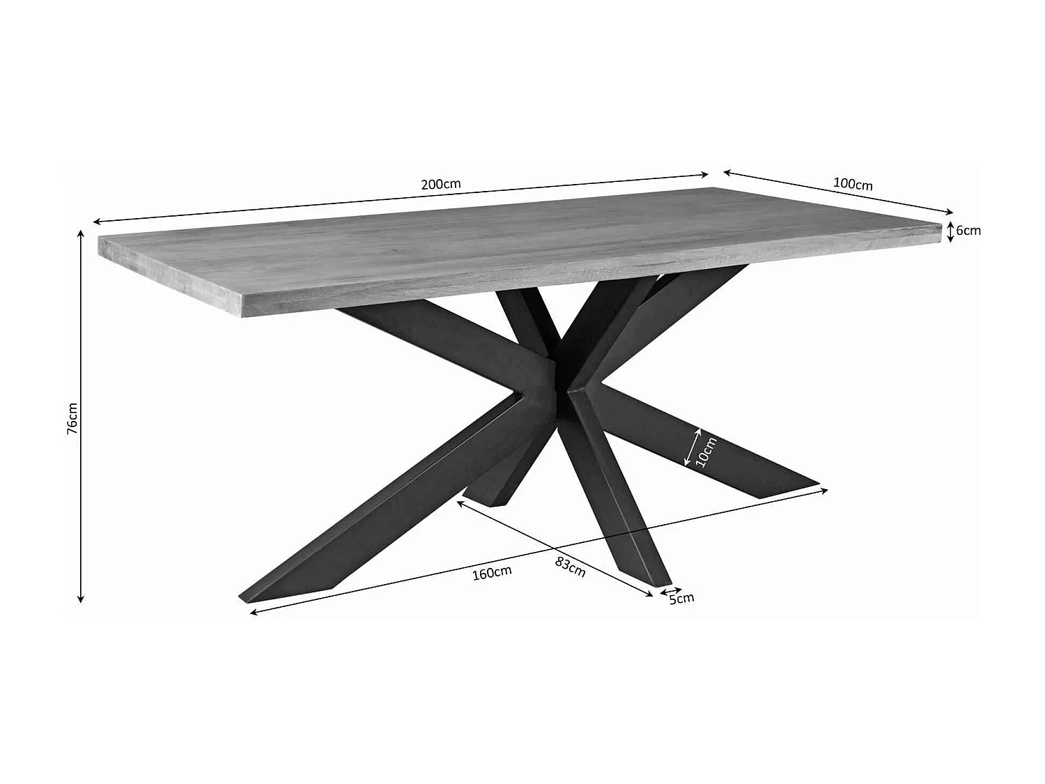 Table à manger bois clair pied central 200 cm RIVANO