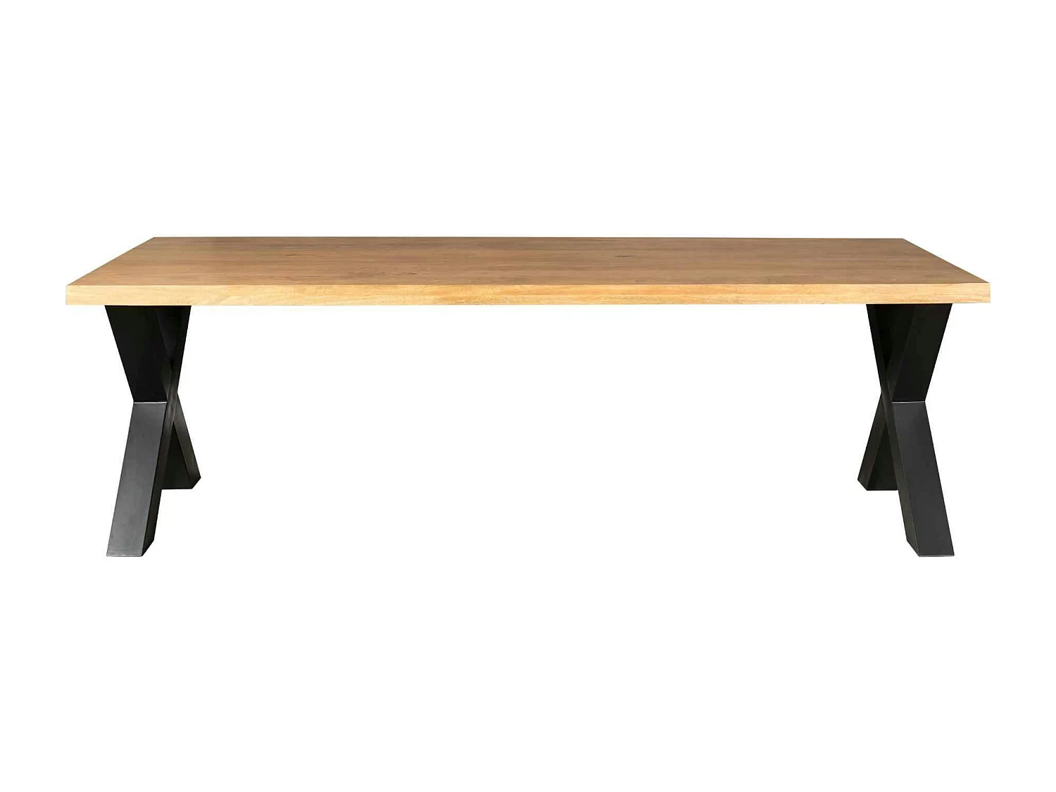 Table à manger bois clair pied en X 200 cm RIVANO