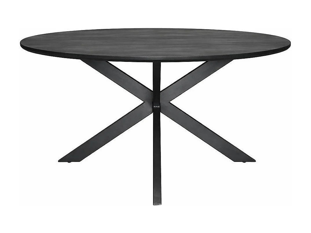 Table ronde noire en bois de manguier Ø120 cm ALVERA