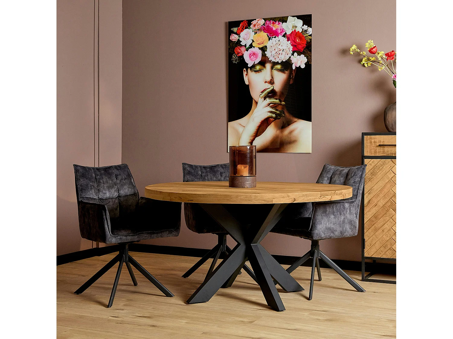 Table à manger ronde en bois clair Ø150 cm RIVANO