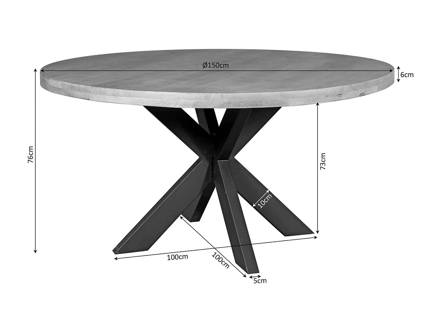 Table à manger ronde en bois clair Ø150 cm RIVANO