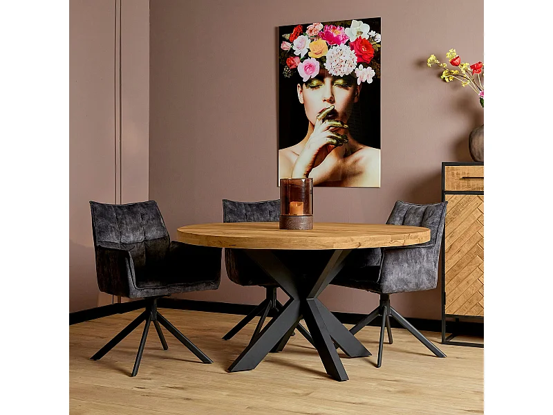 Table à manger ronde en bois clair Ø150 cm RIVANO