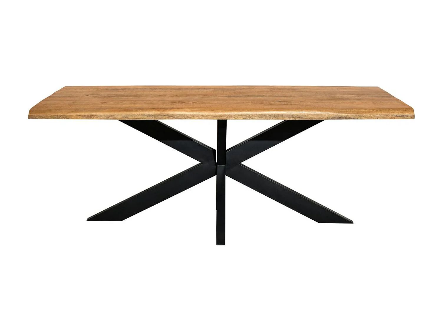 Table à manger en bois clair à bords naturels 160 cm RIVANO