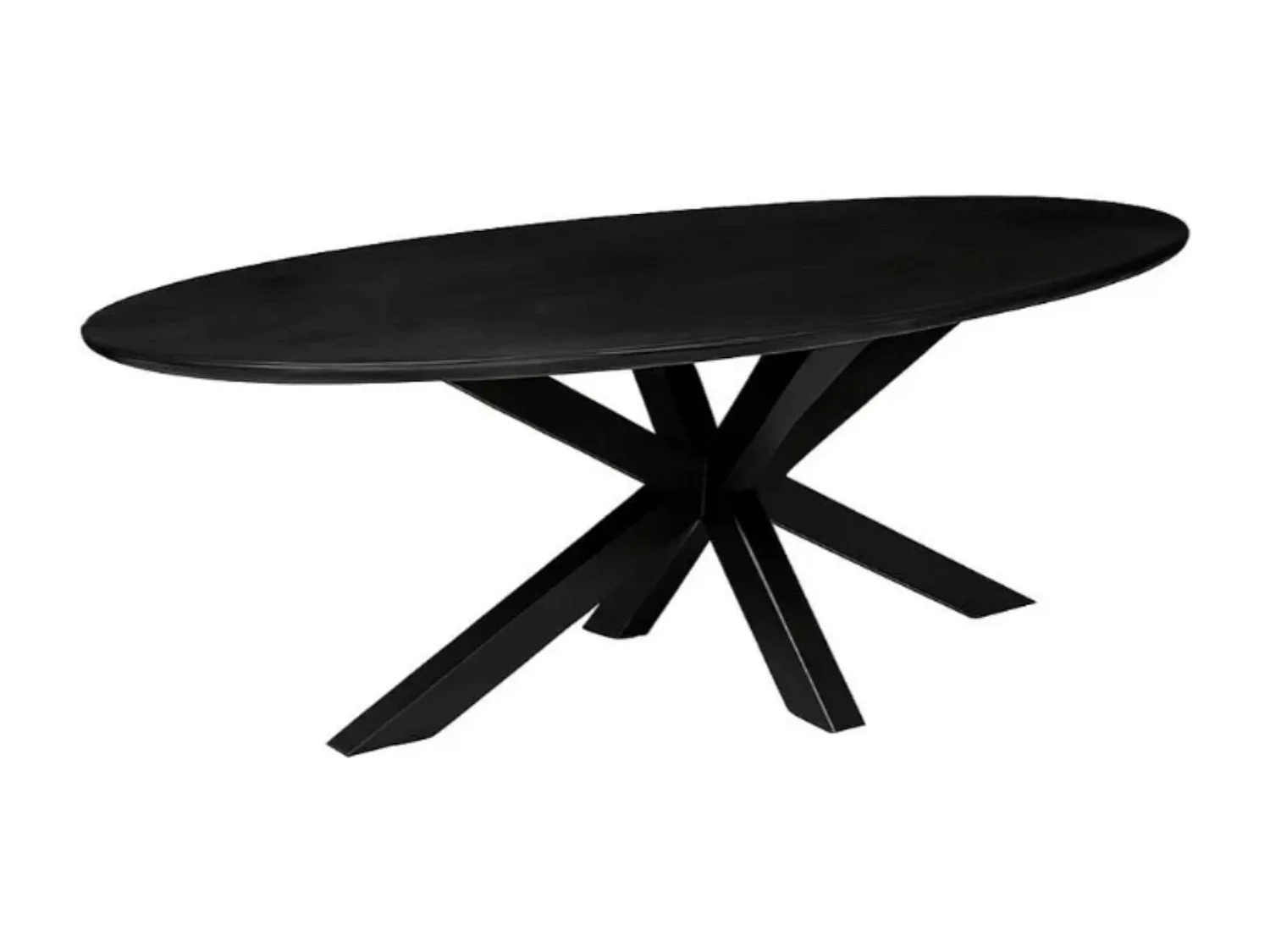 Table à manger ovale noire en bois de manguier 160 cm ALVERA