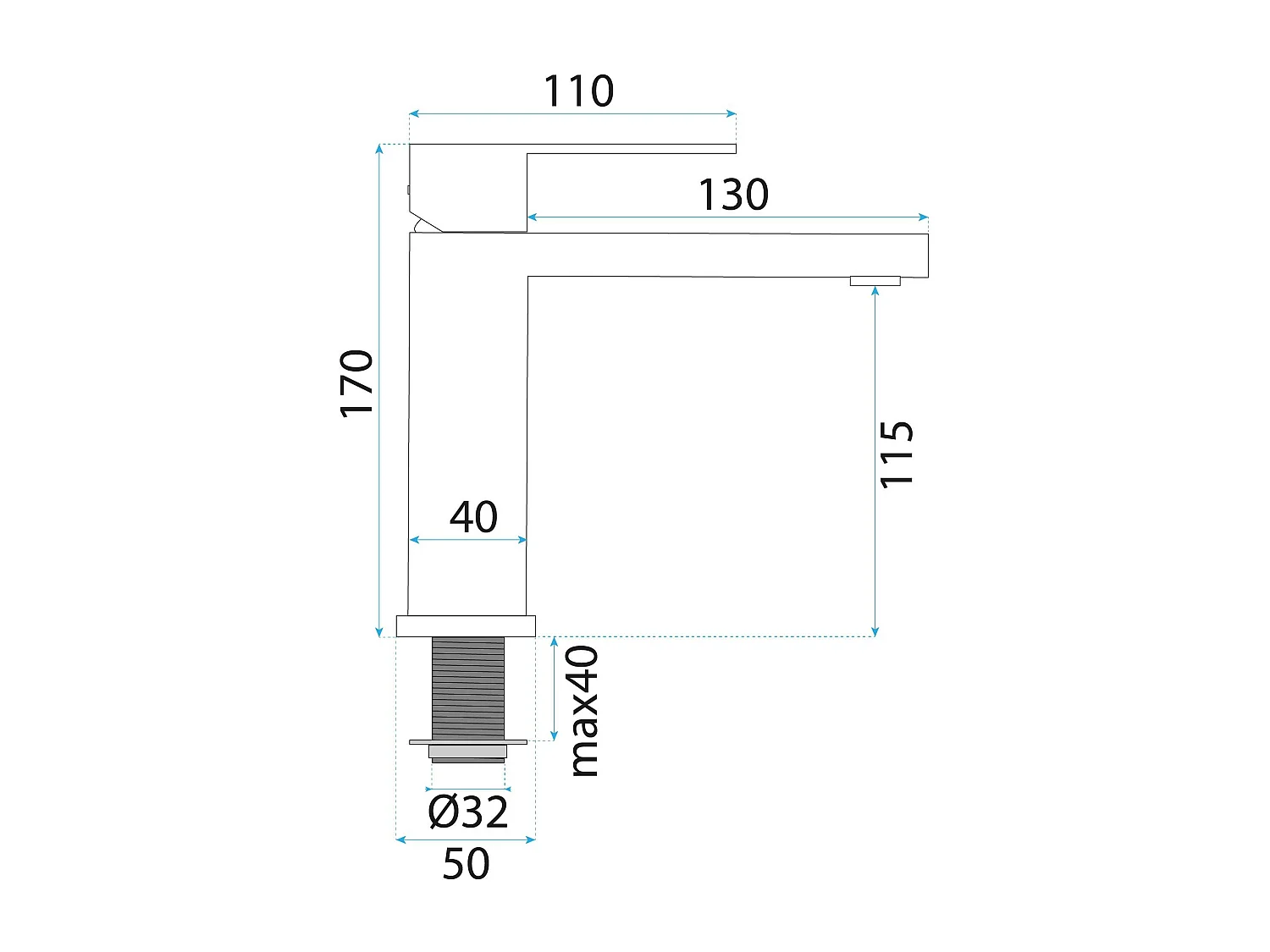 Robinet De Lavabo Rea Arlo Low Black