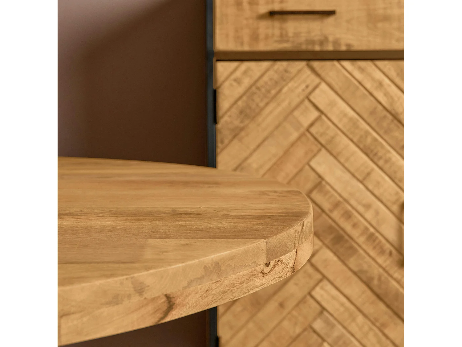 Table à manger ronde en bois clair Ø140 cm RIVANO