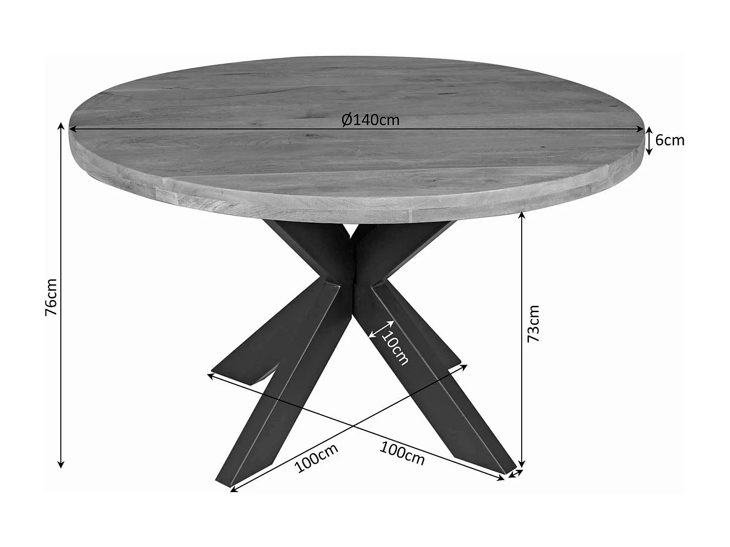 Table à manger ronde en bois clair Ø140 cm RIVANO