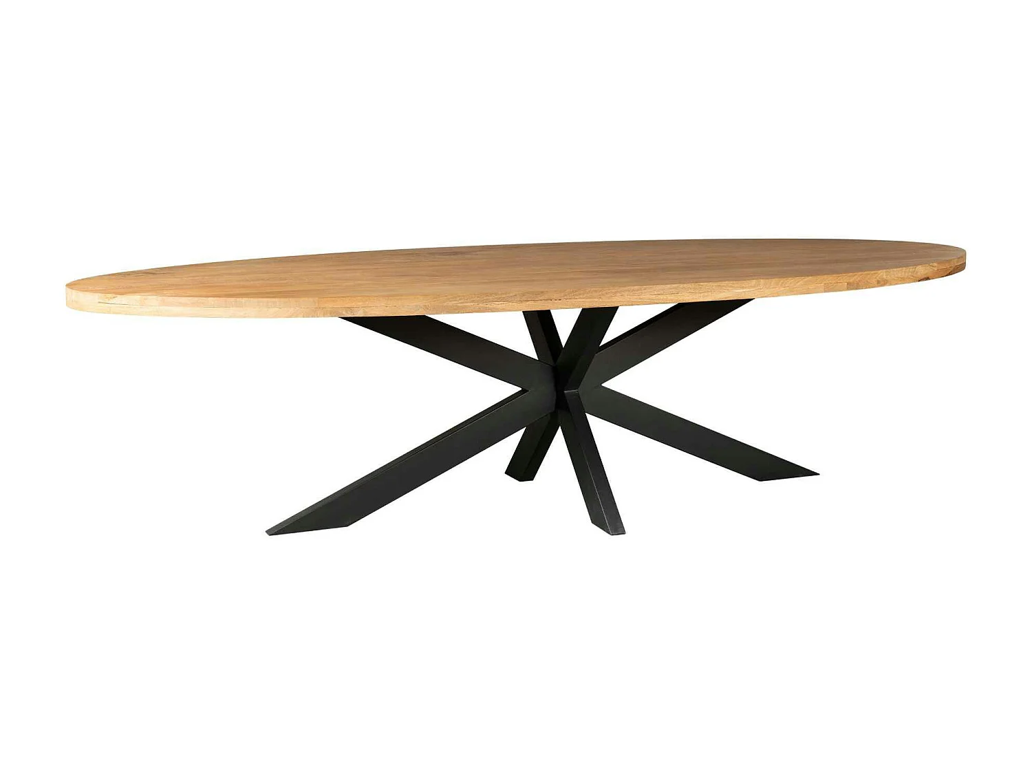 Table à manger ovale en bois clair 240 cm RIVANO