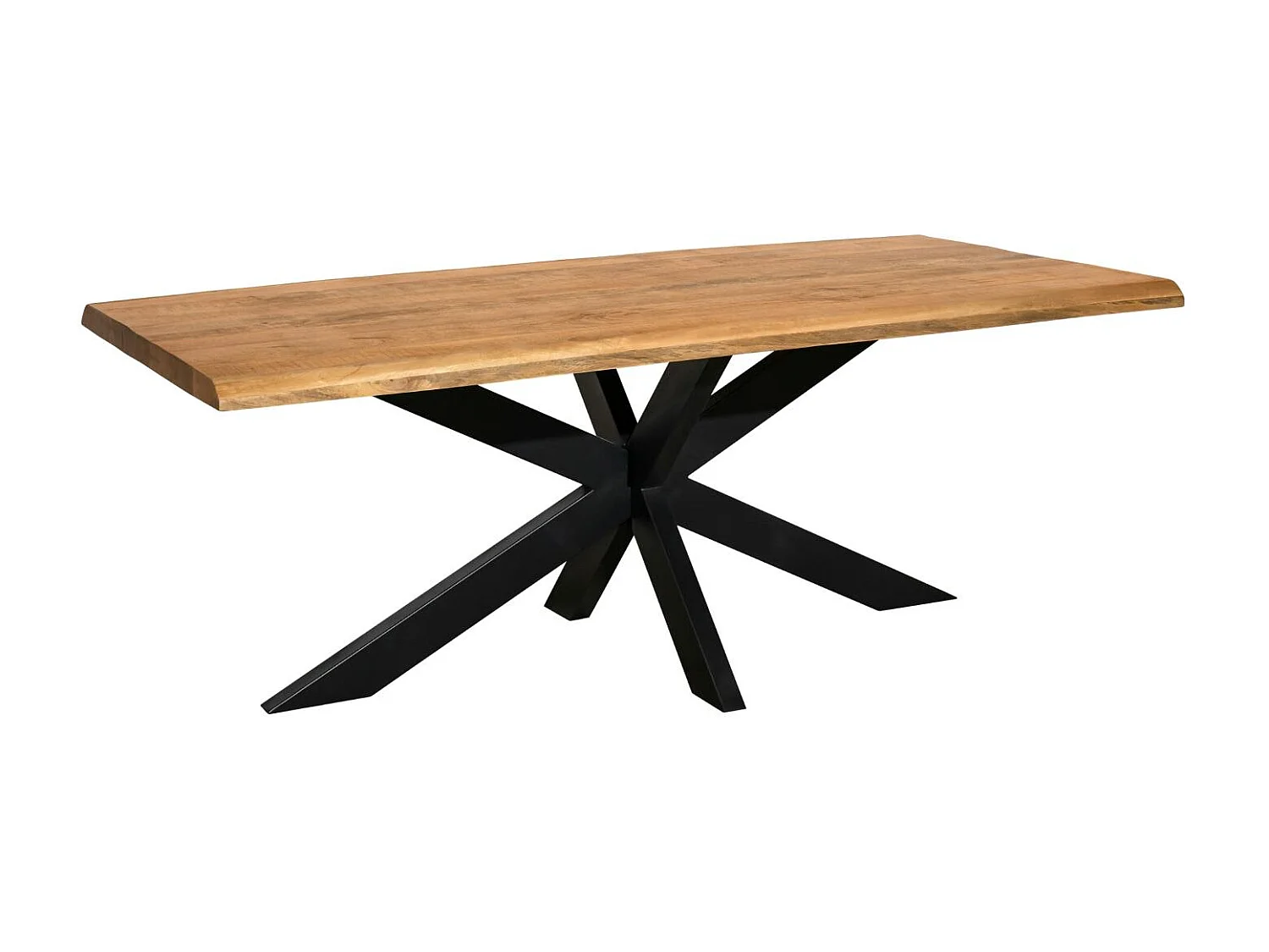 Table à manger en bois clair à bords naturels 300 cm RIVANO