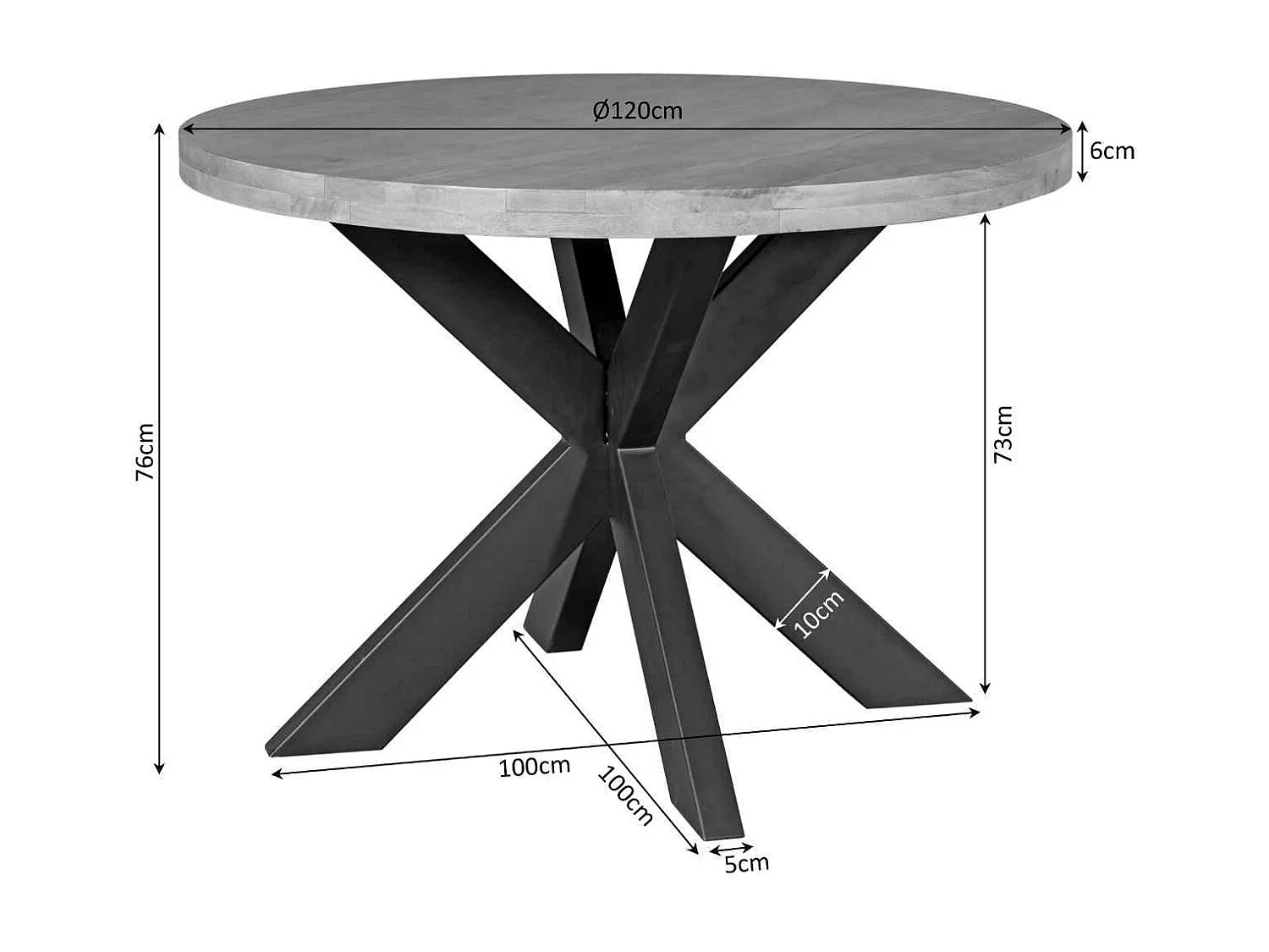 Table à manger ronde en bois clair Ø120 cm RIVANO