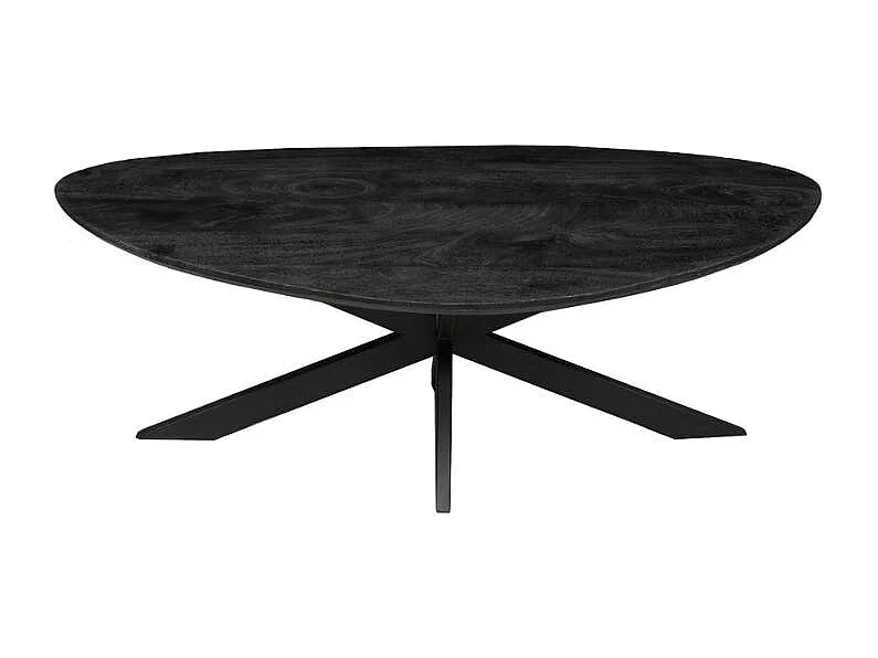 Table de salon en bois noir style organique ALVERA