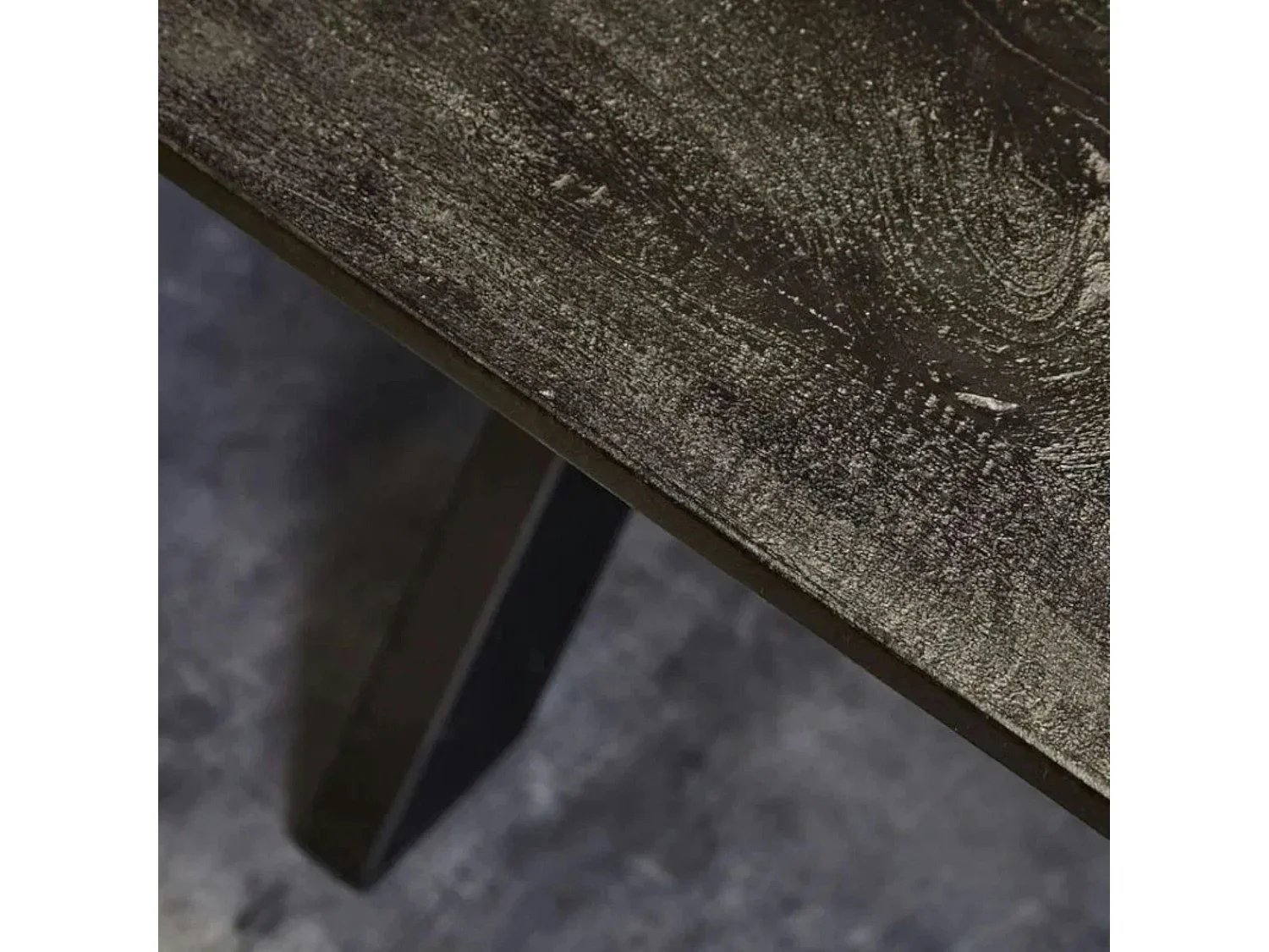 Table à manger noire en bois de manguier 160 cm ALVERA