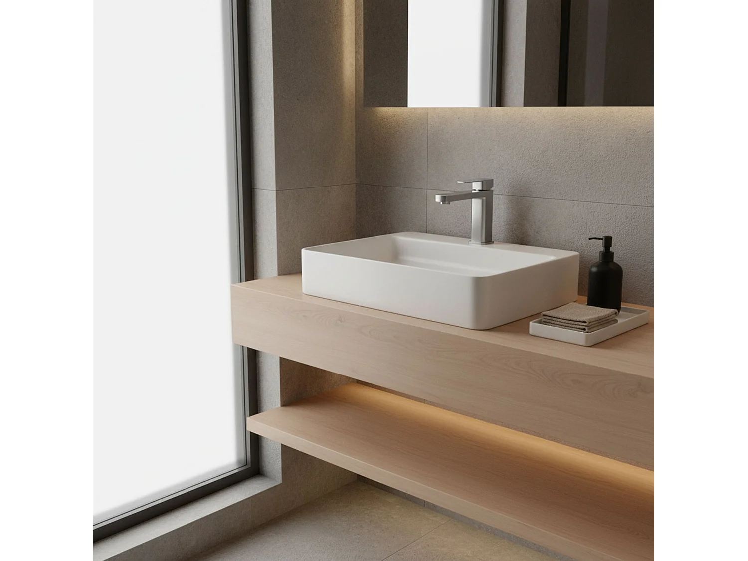 Robinet De Lavabo Rea Arlo Low Brush Nickiel