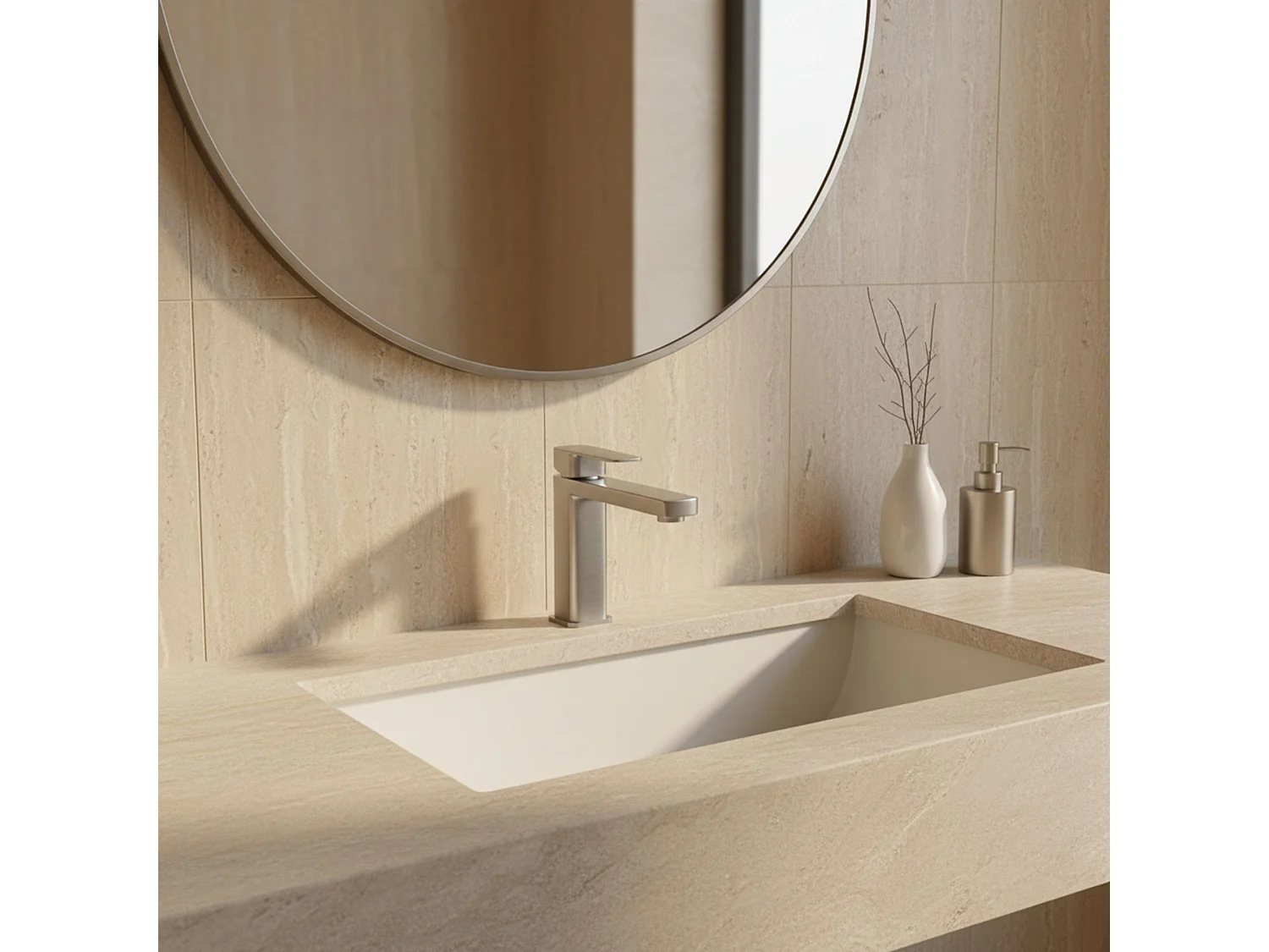 Robinet De Lavabo Rea Arlo Low Brush Nickiel